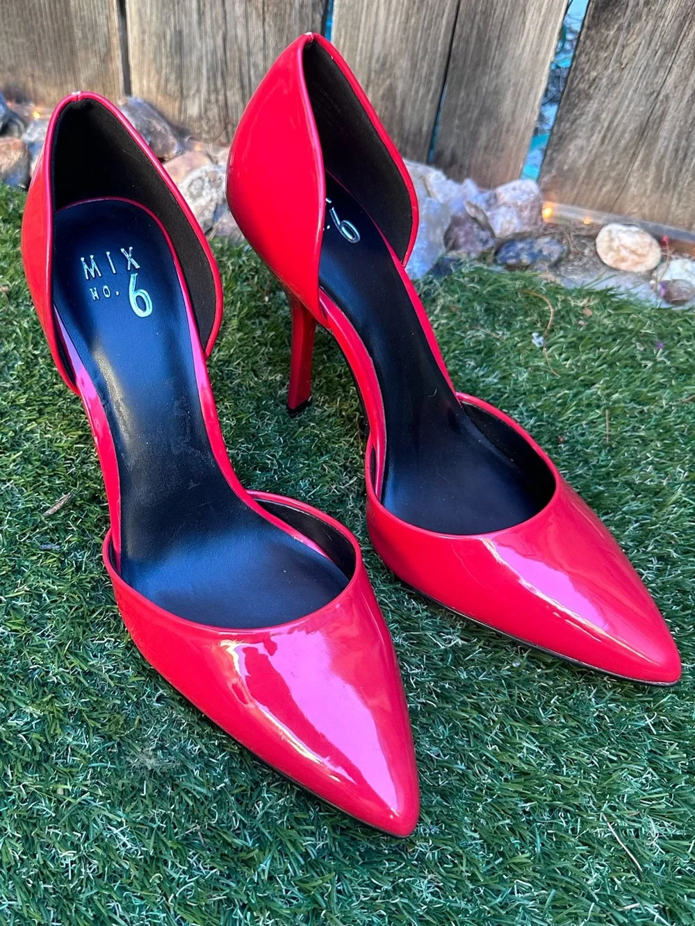 Mix No. 6 Red Patent Pointed-Toe Stiletto Pumps